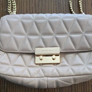 Michael Kors Beige Quilted Shoulder Bag